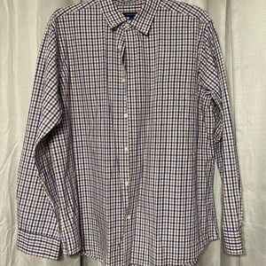 Men's Classic Blue and White Plaid Shirt